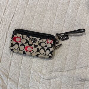 Coach Wristlet with Black and Red Details